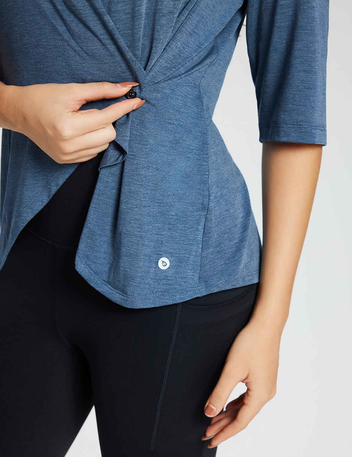 Baleaf Women's 3/4 Sleeve Lightweight Open-Front Cardigan Blue Wing Teal Details