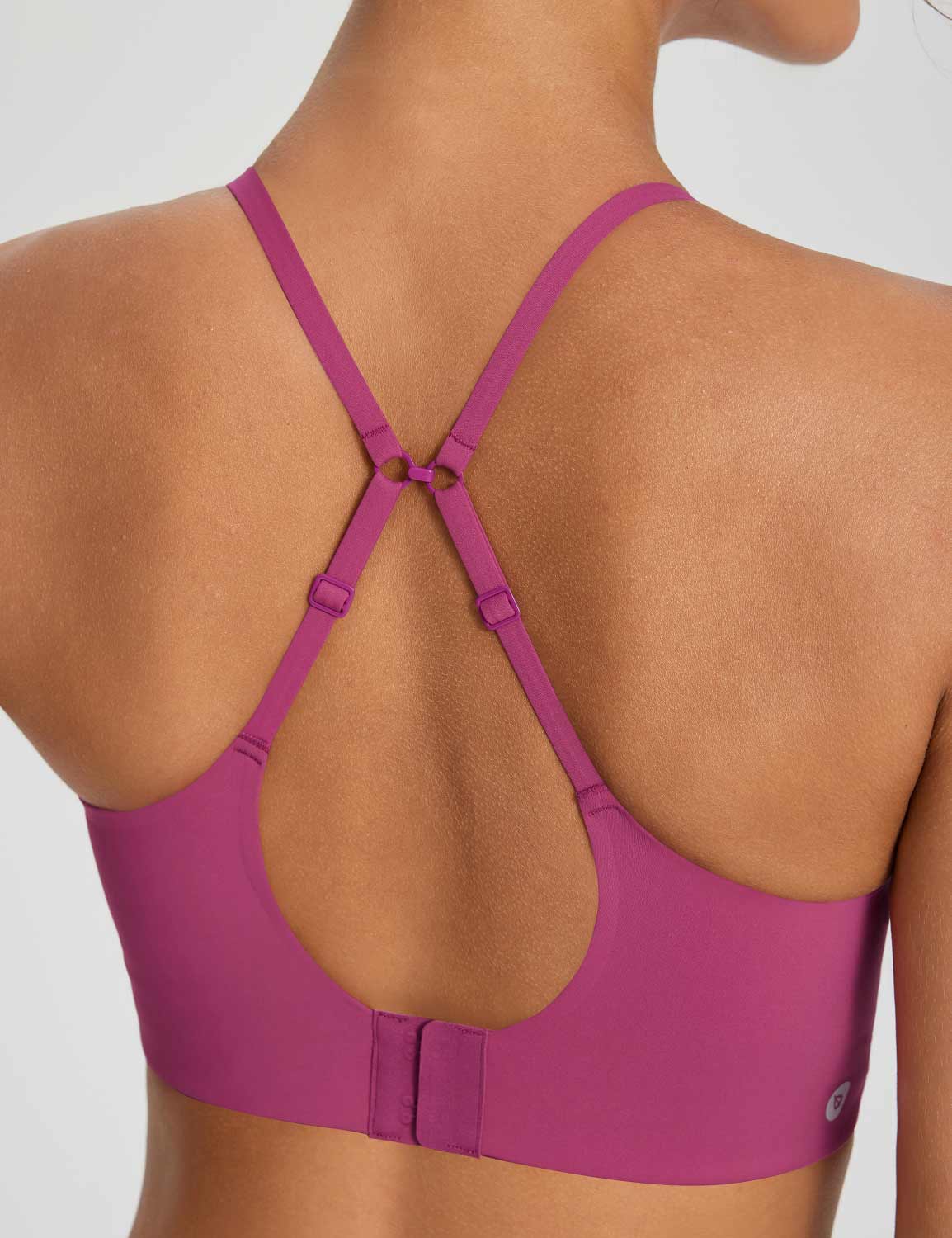 Baleaf Women's Y-Back Low Strength Bra Cactus Flower Back