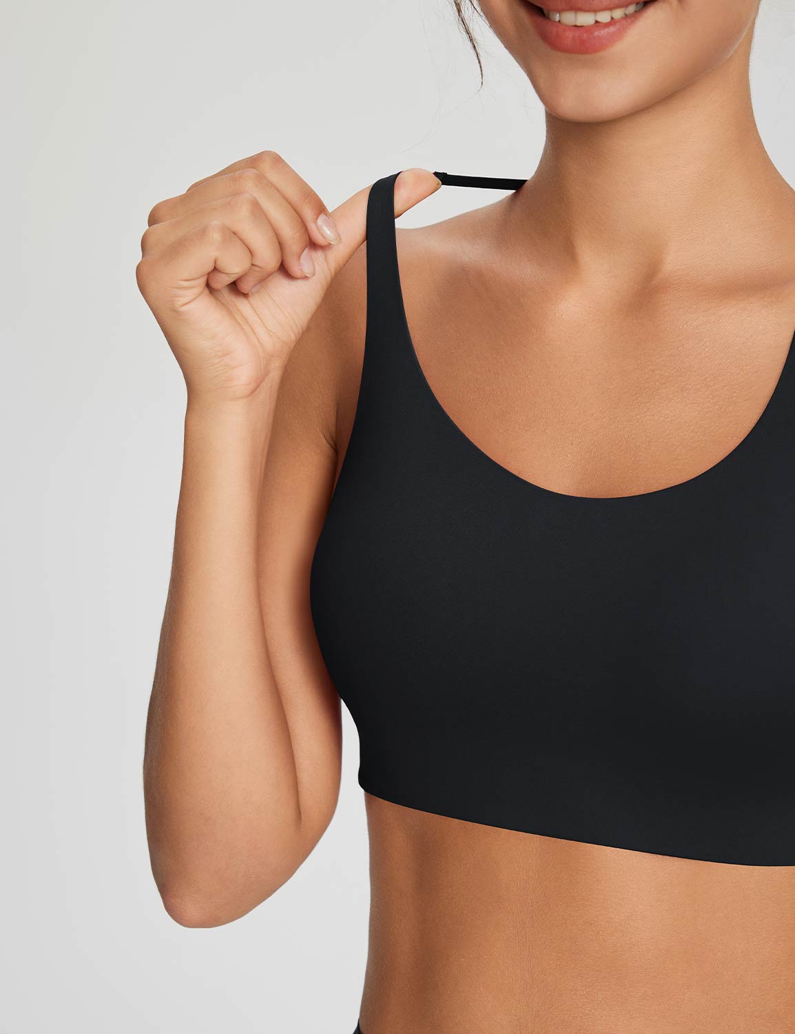 Baleaf Women's Y-Back Low Strength Bra Anthracite Details