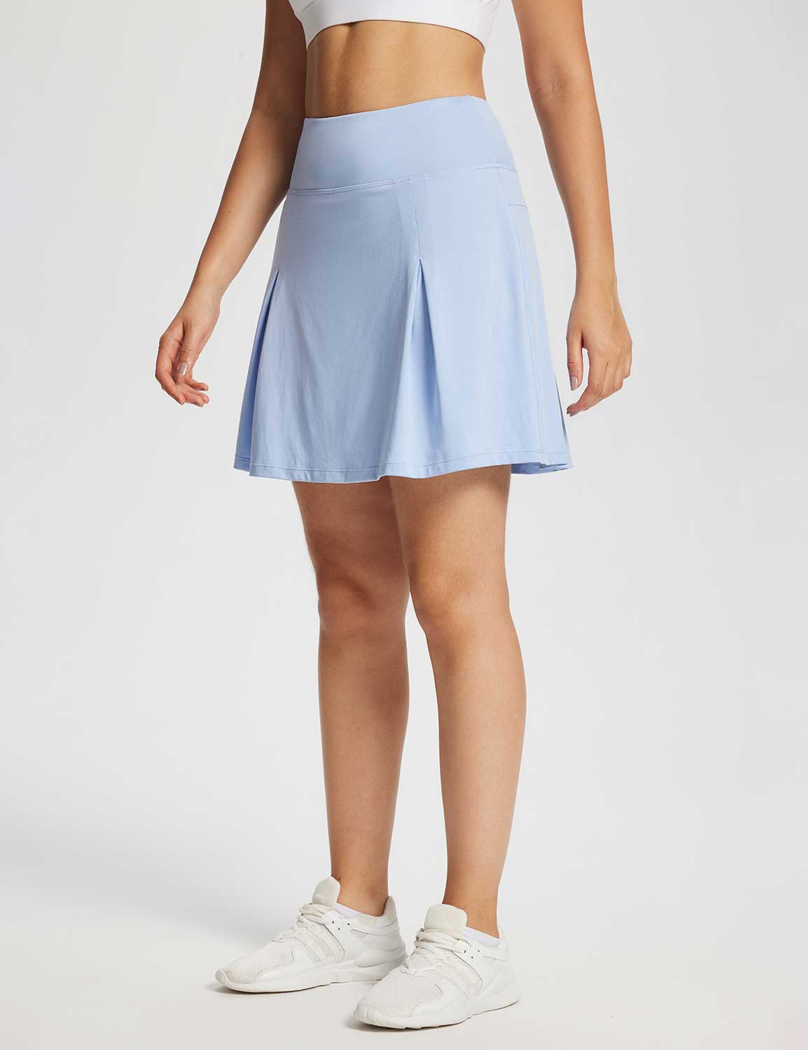 Baleaf Women's High Rise Pleated Quick-drying A-Line Skort Kentucky Blue Side