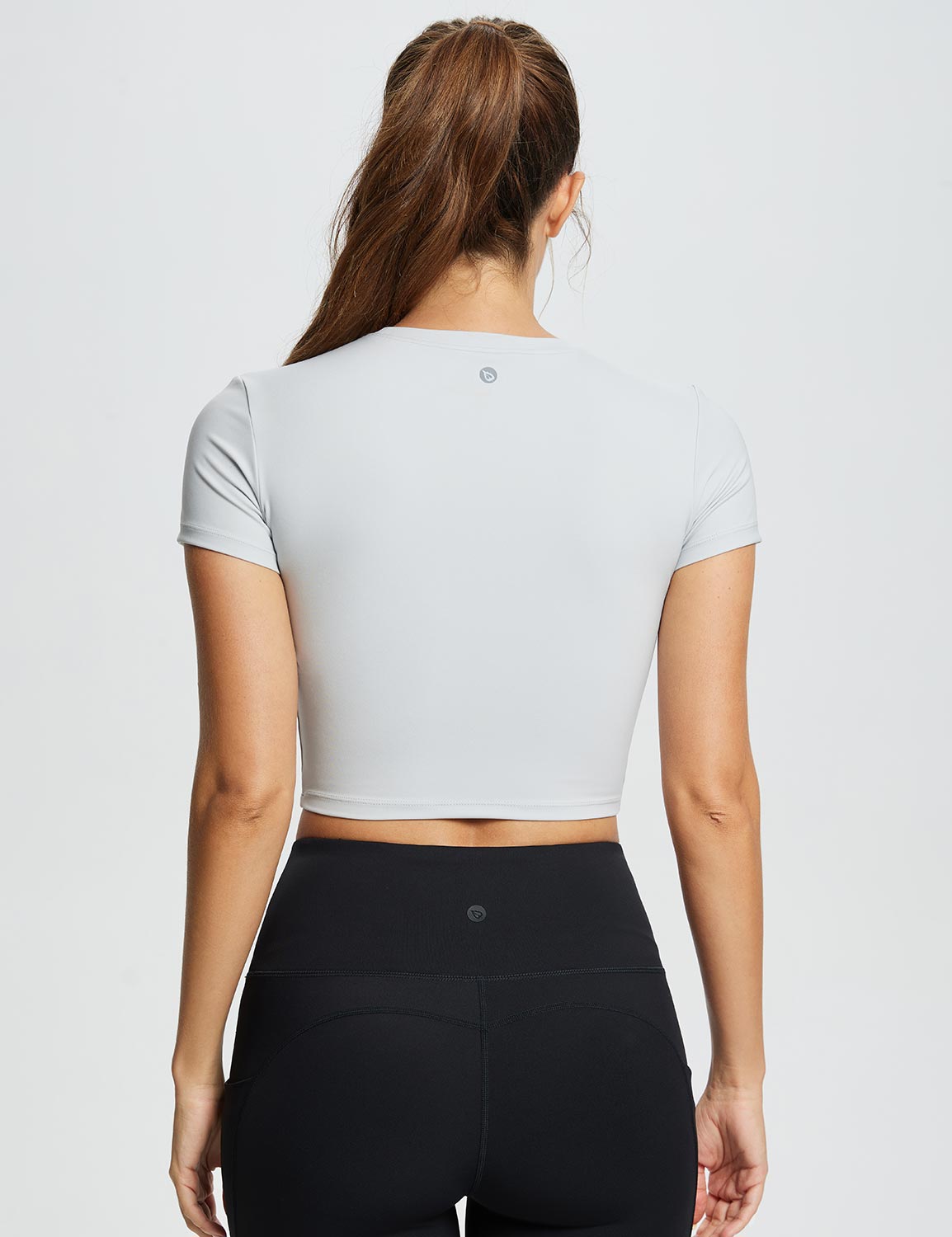 Baleaf Women's Flyleaf Crew Neck Crop Top (Website Exclusive) dbd043 Lunar Rock Back