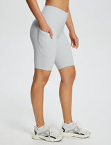 Baleaf Women's Flyleaf High-Rise Bermuda Shorts dbd058 Lunar Rock Side