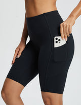 Baleaf Women's Flyleaf High-Rise Bermuda Shorts dbd058 Jet Black Details
