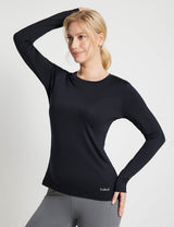 Baleaf Women's Sustainable Crew Neck Baselayer Anthracite Side