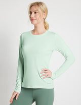 Baleaf Women's Sustainable Crew Neck Baselayer Subtle Green Side