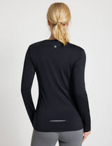 Baleaf Women's Sustainable Crew Neck Baselayer Anthracite Back