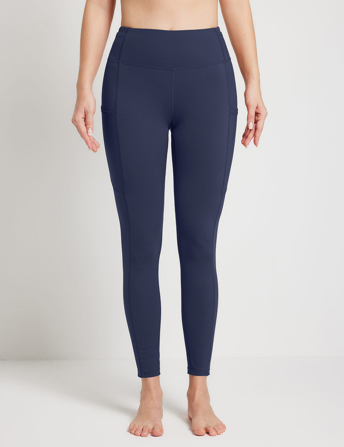 Baleaf Women's Sustainable Waistband Pocket Leggings dbh092 Dark Sapphire Main