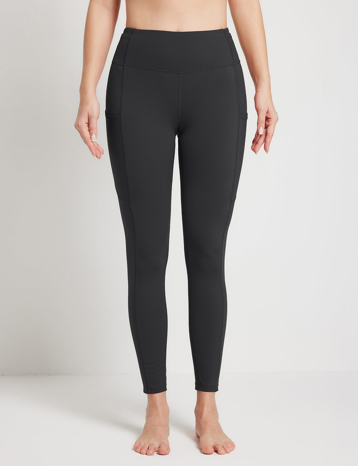 Baleaf Women's Sustainable Waistband Pocket Leggings dbh092 Anthracite Main