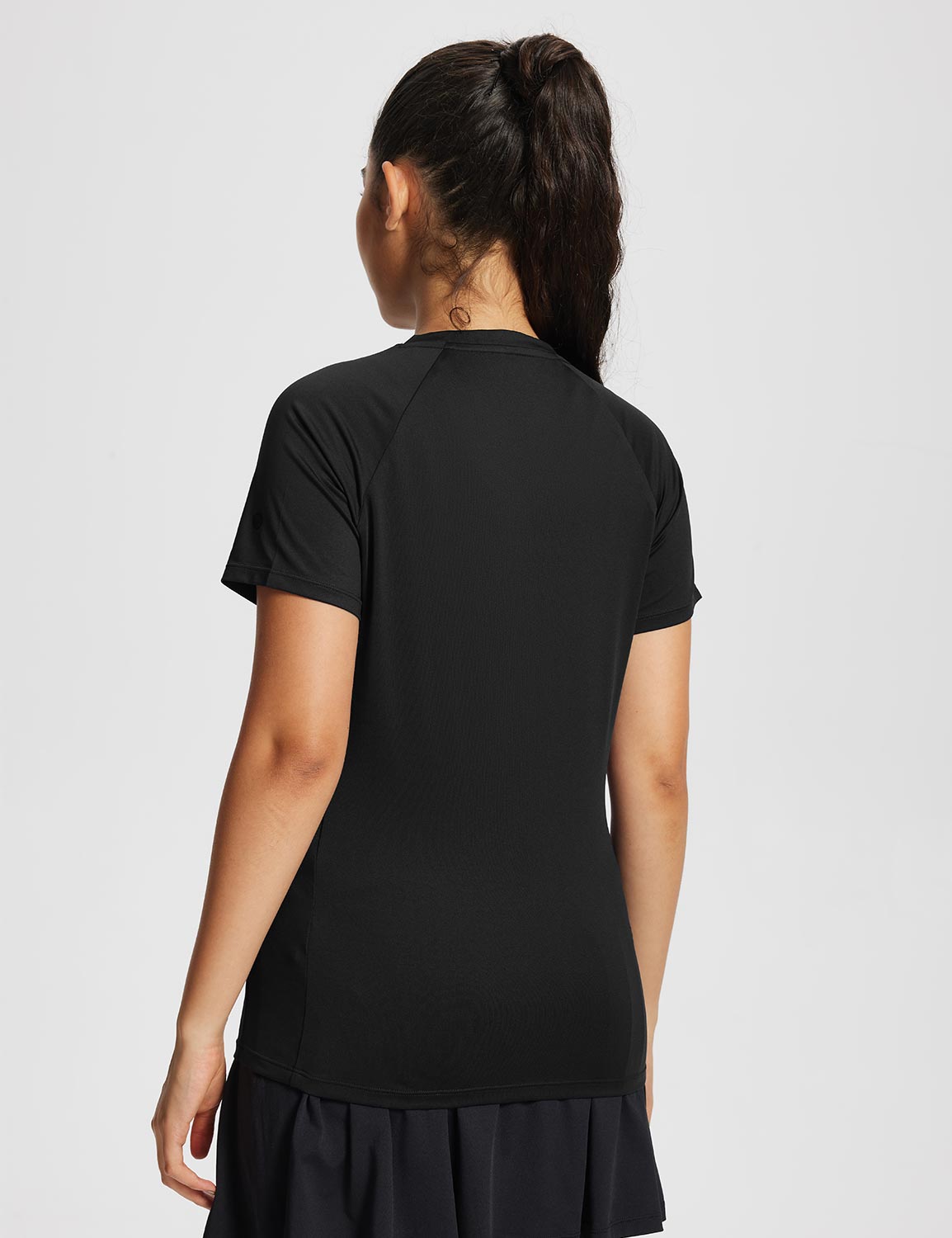 Baleaf Women's Summer Short Sleeve V Neck T-shirts Anthracite Back