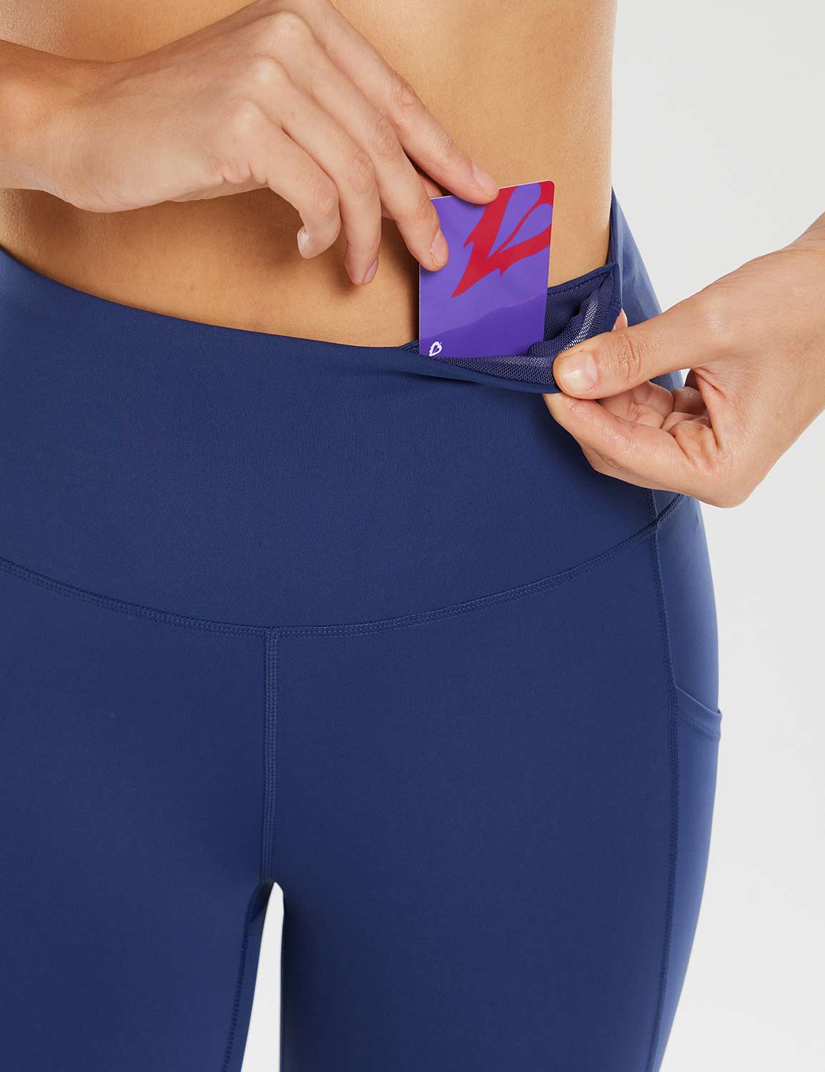 Baleaf Women's Sweatleaf High-Rise Shorts (Website Exclusive) ebh020 Estate Blue Details