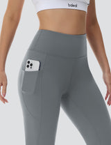Baleaf Women's Comfortable High-Rise Pocketed Flared Pants Smoked Pearl with Pocket