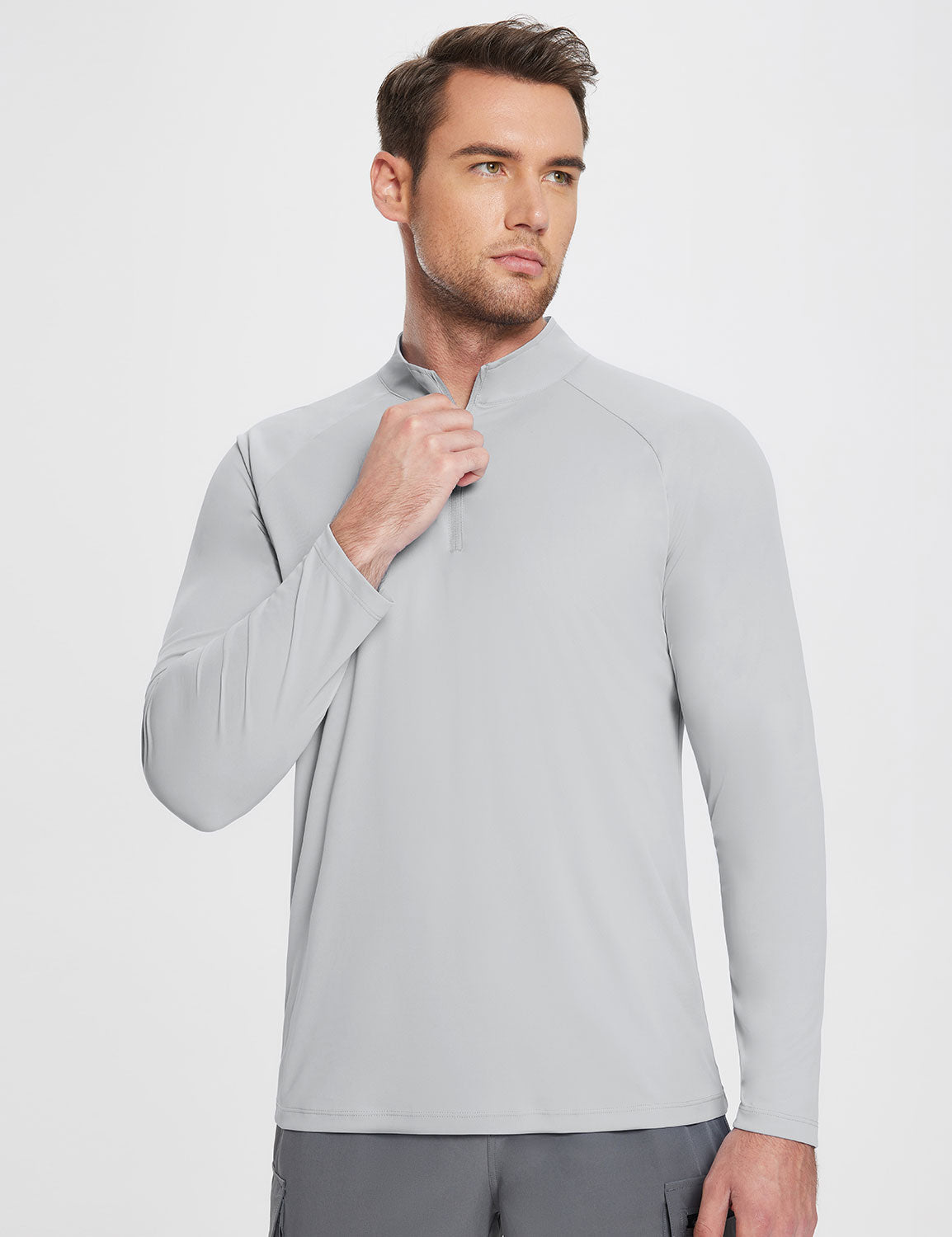 Baleaf Men's UPF 50+ Quarter Zip Sun Shirts High-Rise Side